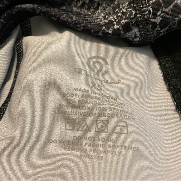 Champion High Waisted Snakeskin Leggings Womens Size XS Gray Black Spandex Blend - Picture 6 of 6